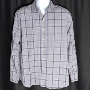 Todd Snyder Mens 17.5 34/35 Purple Plaid Cotton Button Down Shirt Long Sleeve